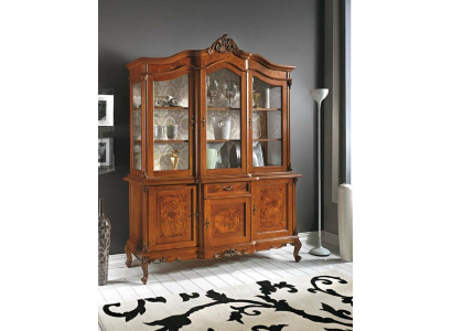 Vitrinen Glas Schrank Vitrine Wohnzimmer Holz Anrichte Italienische Möbel Regal