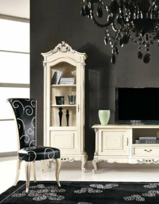 Klassische Wohnwand Set Vitrine rtv Sideboard Vitrinen Schrank Schränke 3tlg.