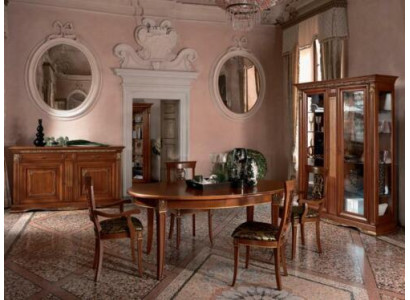 Klassisches Esszimmer Set Ovaler Tisch 4 Stühle Sessel Gruppe Garnitur Set Neu Massivholz