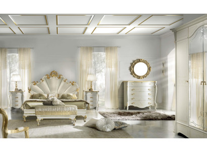 Bett Nachttisch Kommode 6 tlg. Schlafzimmer Set Massivholz Design Luxus