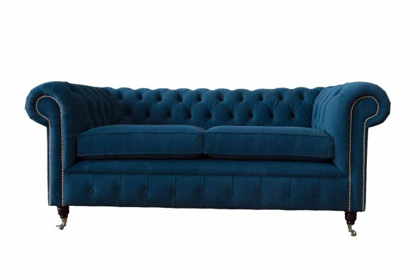 Sofa 3 Sitzer Couch Chesterfield Polster Sitz Stoff Textil Design Neu