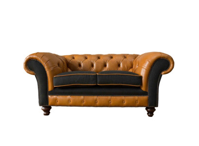 Chesterfield Ledersofa Sofa Couch Polster 2 Sitzer Textil Sofas Couchen