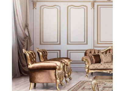Ohrensessel Sessel Barock Design Polster Sofa Couch Chesterfield Textil Sitz Neu