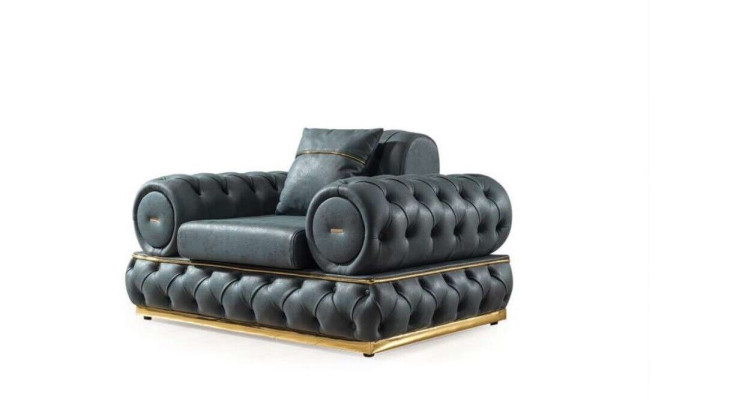 Sessel Chesterfield Sitz Barock Rokoko Klassische Möbel Wohnzimmer Polster Neu