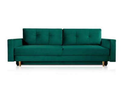 Funktionelles und mega komfortables 3-Sitzer-Schlafsofa in luxuriösem Grün