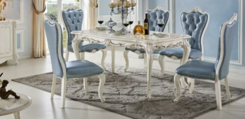 Garnitur Sessel Stuhl Set 6X Stühle Luxus Esszimmer Möbel Gruppe Massivholz