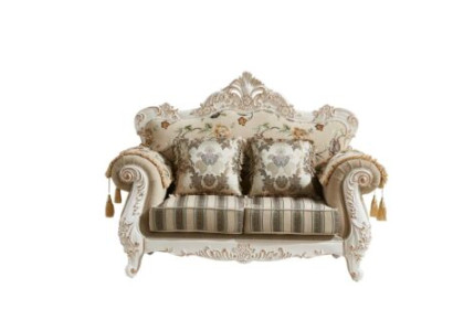 Sofa 2 Sitzer Beige Luxus Polster Stoff Wohnzimmer Klassische Couch