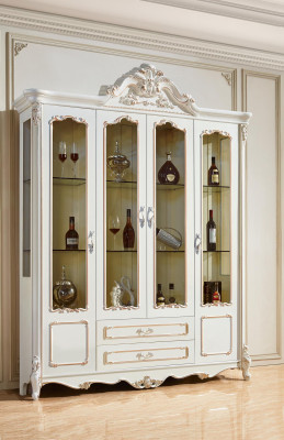 Antiker Stil Schrank Barock Glasschrank Schränke Möbel Holz Vitrine