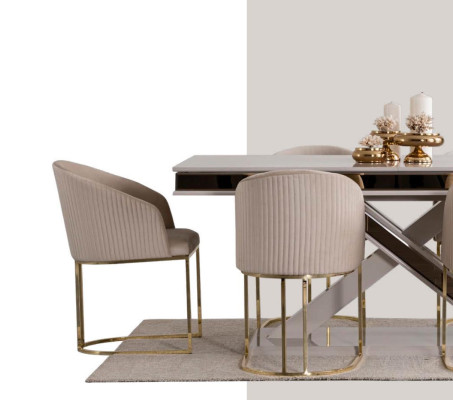 Esszimmer Set Essgruppe Edelstahl Stühle 10x Sessel Esstisch Tisch 11tlg