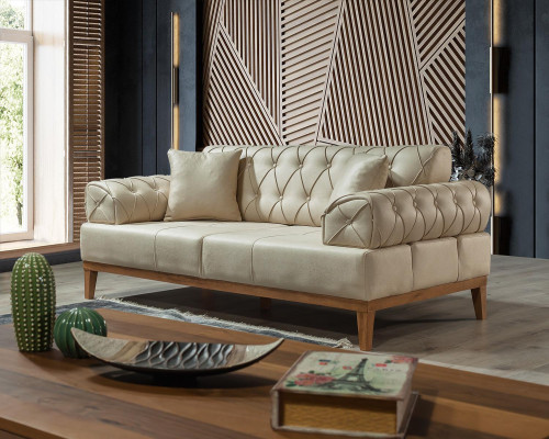 Sofagarnitur Garnitur Sofas Sofa Sessel Dreisitzer 3+1 Sitzer beige