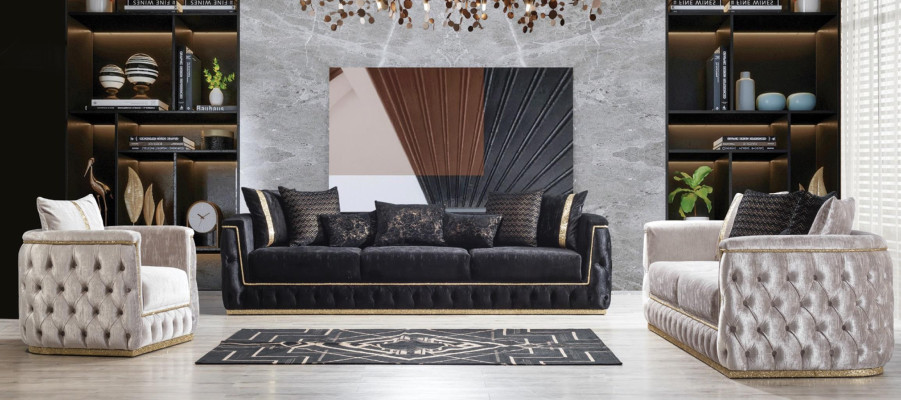 Sessel Sitz Modern Design Wohnzimmer Polster Metall mit Textil