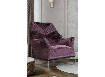 Sessel Einsitzer 1Sitzer Polster Sitz Designer Sitz Stoff Moderne Lila