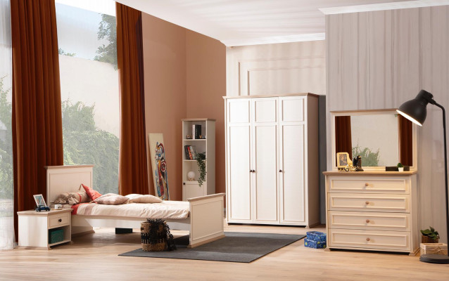 Design Modern Möbel Nachttisch Kinder Beistell Jugendzimmer Beige Holz