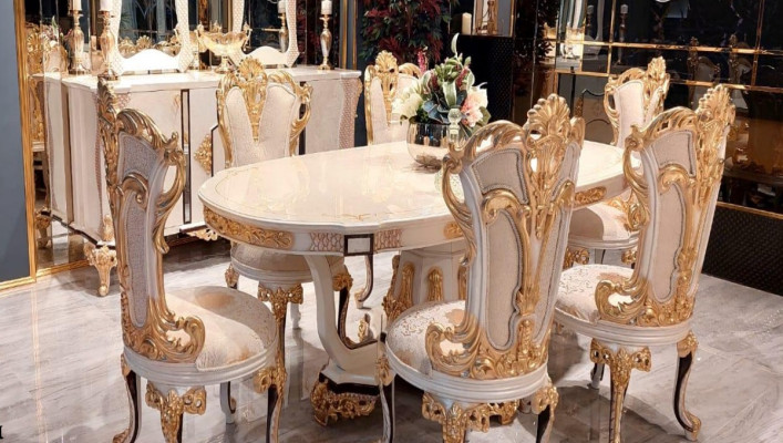 Tisch Luxus Esszimmertisch Esstisch Esszimmer Holz Tische Barock Ess Möbel Neu