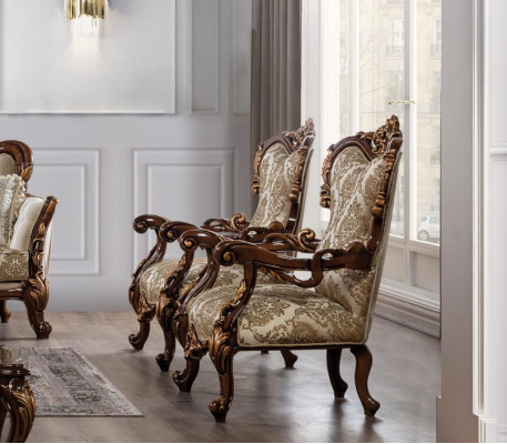 Sessel Barock Couch Sofa Relax Stoff Lounge Textil Sitzer Luxus Sitz Polyester