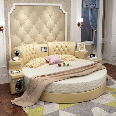 Rundes Bett Rund Betten Multifunktion Hotel Polster Led Regal Kingsize
