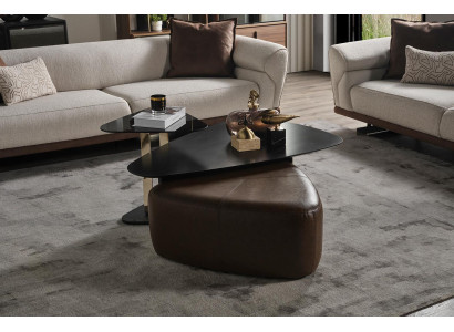 Wohnwand Couchtisch Beistelltisch Hocker Wohnzimmer Set Neu 3tlg.