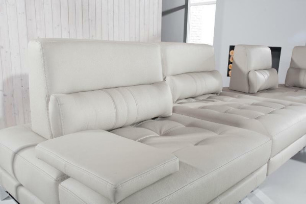 Ecksofa Wohnlandschaft Polster Eck Sofa Sitz Garnitur Moderne 100% Leder Couch