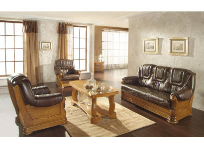 Wohnzimmer Ledercouch Sofagarnitur Set 3+2 Sitzer Sofa Couch Sitz Polster