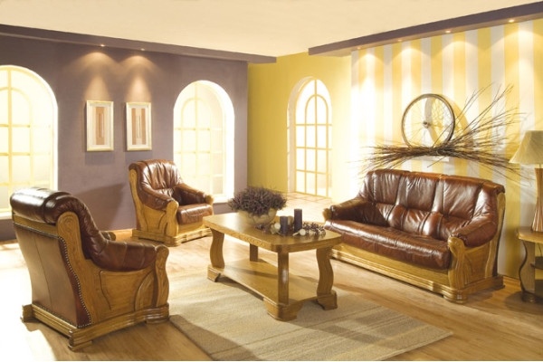 Sofa Dreisitzer Klassische Couch Polster 3 Sitzer 100% Leder Couchen