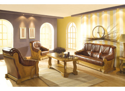 Sofa Dreisitzer Klassische Couch Polster 3 Sitzer 100% Leder Couchen