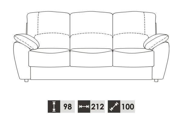 Moderne Dreisitzer Design Sofa 3 Sitzer Relax Sofas Polster Couch Sitz Neu