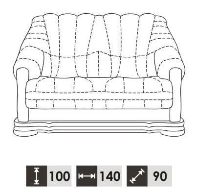 Klassische Zweisitzer Couch Sofas Polster Sofa 2 Sitzer Leder Couchen