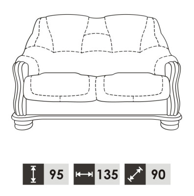 Zweisitzer Sofa 2 Sitzer Klassische Sofas Couchen Polster Neu (ohne 3+1Sitzer)