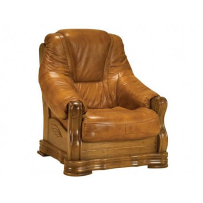 Sessel Fernseh Holz Sessel Echtes Leder Gepolsterter Sitz Lounge Club Möbel Neu