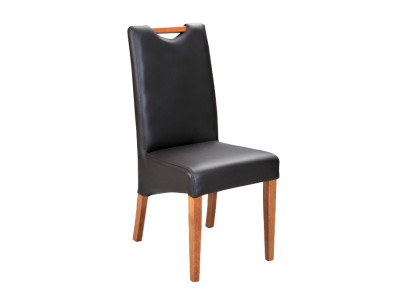 Design Sessel Polster Set 4x Stuhl Holz 100% Leder Stühle Gastro Esszimmer