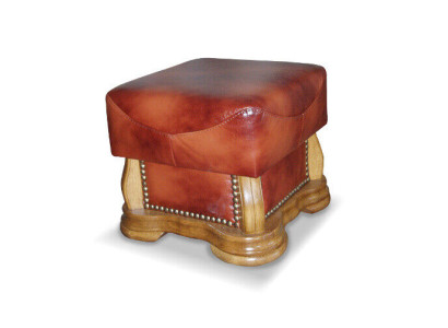 XXL Fußhocker Club Lounge Hocker Leder Textil Dekor Ottoman Designer Pufa