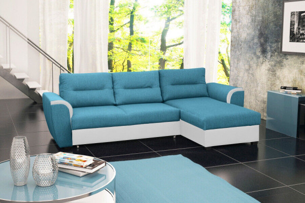 Sofa Schlafsofa Designer Sofa mit Bettfunktion + Bettkasten Ecksofa Couch NEU
