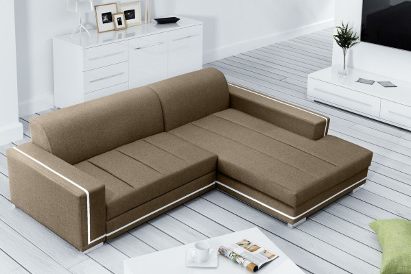 Sofa Schlafsofa Designer Sofa mit Bettfunktion + Bettkasten Ecksofa Couch NEU