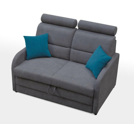 2 Sitz Sofa Couch Sofas Textil Polster Stoff Garnitur Bettfunktion Schlafsofa