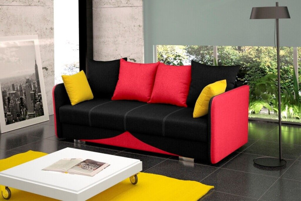 Textil Polster Stoff Garnitur Bettfunktion Schlafsofa Neu 3 Sitz Sofa Couch