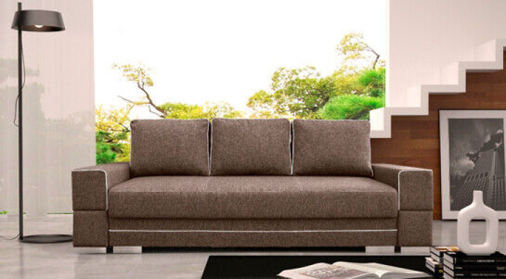 Schlafsofa Klappcouch 3-Sitzer Schlaffunktion + Bettkasten Couch Sofa Klappsofa