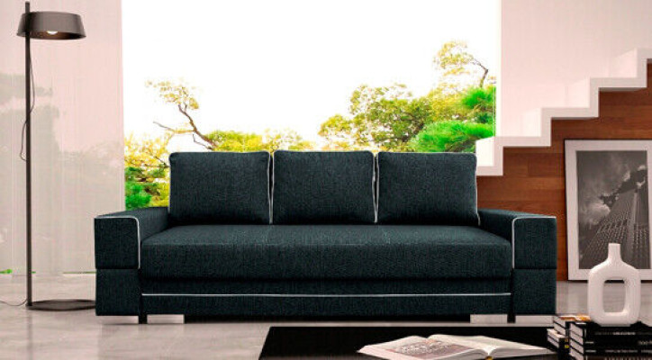 Schlafsofa Klappcouch 3-Sitzer Schlaffunktion + Bettkasten Couch Sofa Klappsofa