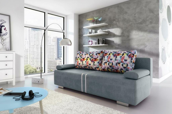 Schlafsofa Stoff Sofa Couch Textil Polster Neu Garnitur Bettfunktion 3 Sitz