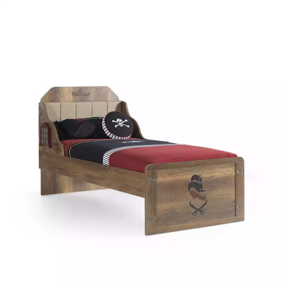 Kinderzimmer Garnitur Pirat Bettrahmen Jugendbett Holz Braun 5tlg Set
