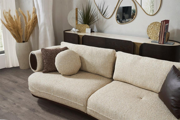Weiße Wohnzimmer Sofagarnitur 2x Beistelltische 2x Hocker Luxus Couchen