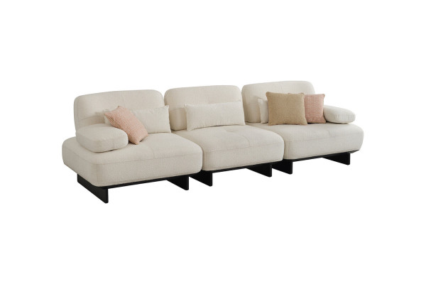 Weiße Polster Wohnzimmer Garnitur 2x Sofas Couchtische Beistelltisch