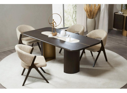 Esszimmer Moderne Möbel Designer Essgruppe Schwarzer Tisch 4x Stühle