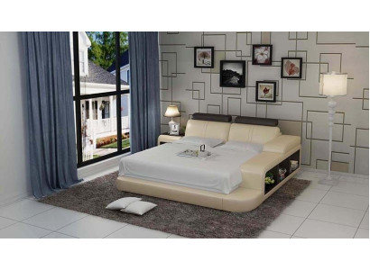 Bett Design Luxus Luxus Betten Leder Modernes Schlafzimmer 140/160/180 LB8810