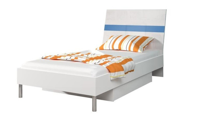 Bett + Nachttisch Schlafzimmer Jugendzimmer Kinderzimmer Set Möbel 2tlg. Blau
