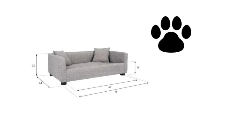 Grau Großes Hundebett Hund Polsterung Textil Stoff Couchen Neu Hunde Sofa Couch