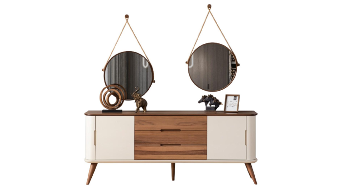 Gruppe Sideboard Spiegel Kommode Luxus Schränke Wohnzimmer Holz Weiß