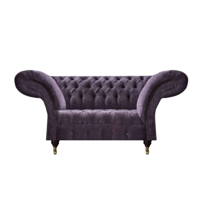 Lila Chesterfield Zweisitzer Moderne Wohnzimmer Polstercouch Edles Sofa