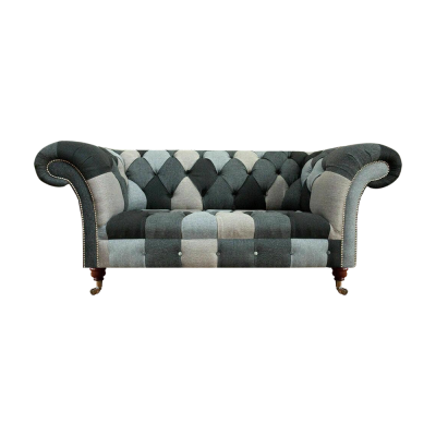 Mehrfarbig Luxus Sofa Zweisitzer Couch Wohnzimmer Textil Möbel Sitz Chesterfield