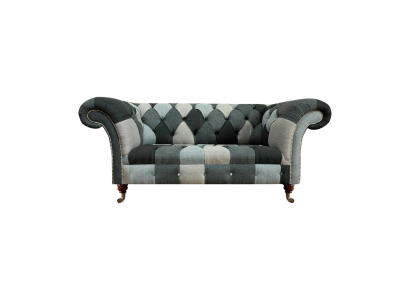 Mehrfarbig Luxus Sofa Zweisitzer Couch Wohnzimmer Textil Möbel Sitz Chesterfield