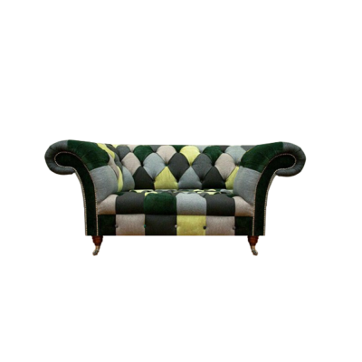 Mehrfarbig Modern Sofa Couch Zweisitzer Textil Wohnzimmer Sitzmöbel Chesterfield